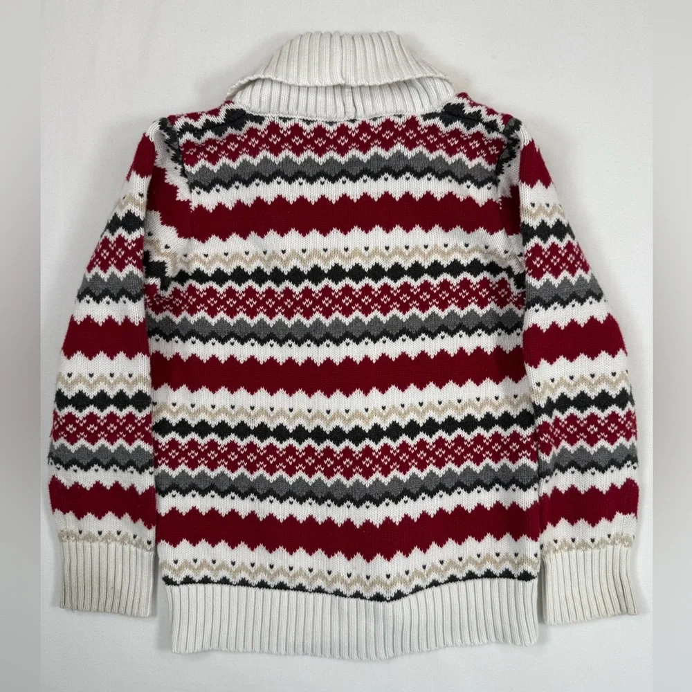 GYMBOREE Girls Fair Isle Knit Cardigan‎ Shawl Collar Holiday Winter S 5/6